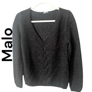 Malo Cotton V-Neck sweater Made in Italy luxury